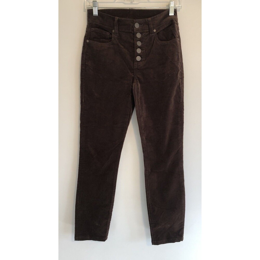 Cabi 6 Brown Corduroy Button Fly Skinny Leg Cords Pants Jeans Retro 4319